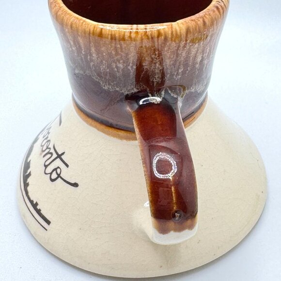 Toronto Ceramic Pottery Mug City Skyline Spill-Proof Handle Brown Beige Vtg - Picture 8 of 8